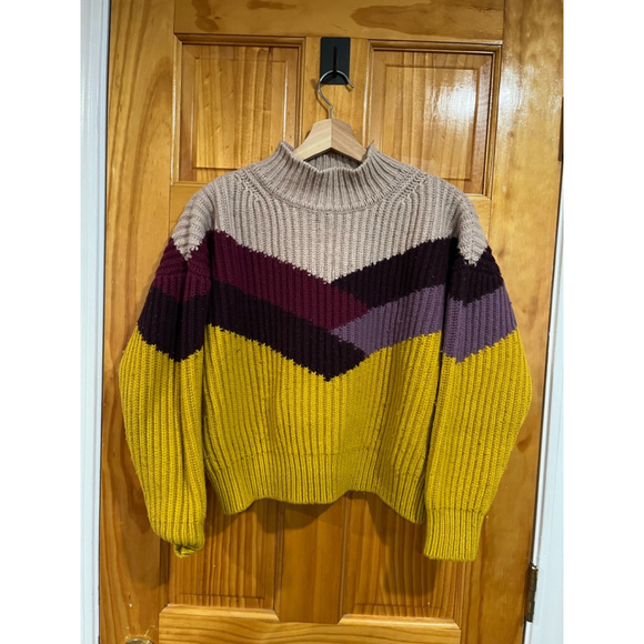 Women’s Ba&Sh Wool Blend Colorblock Thick Knit Orlanda Sweater Size Large - Picture 1 of 6
